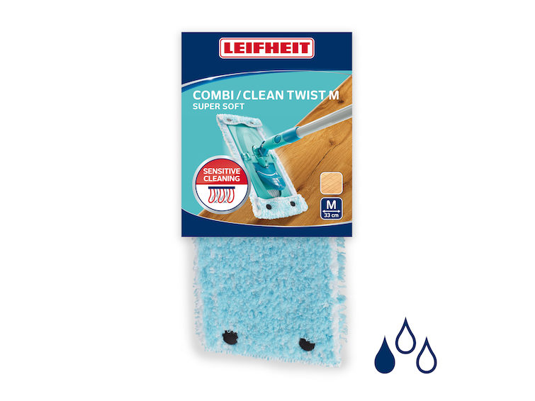 Leifheit Tête de balai Clean Twist/Combi Extra Soft M Bleu 55321